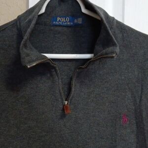 Polo by Ralph Lauren Men's Dark Gray Zip-Up Sweater